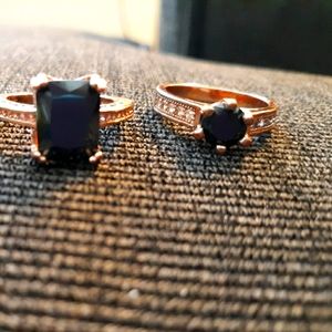 Pair of Fragrant Jewels rose gold plated rings